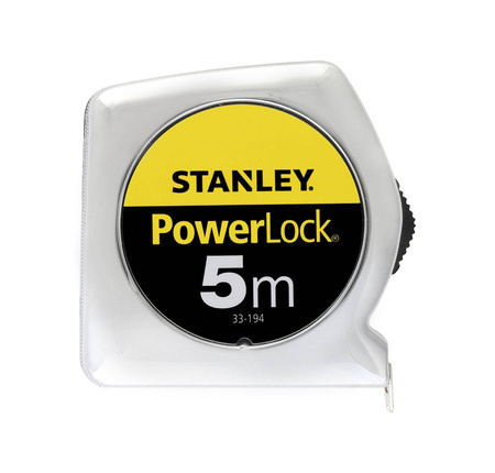 Taśma miernicza Stanley PowerLock chromowana obudowa 5m x 19mm - karta