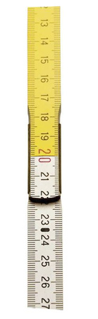 Miara składana drewniana 2m (biało/żółta) 0-35-458