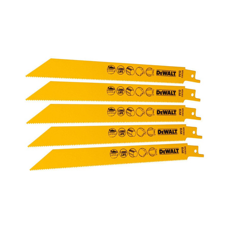 Brzeszczoty bimetalowe do pilarek szablowych do metalu 203mm opak. 5 szt. DeWalt DT2353-QZ