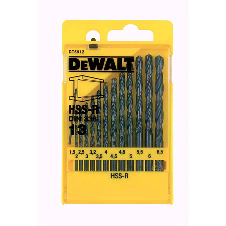 Zestaw wierteł do metalu HSS-G DIN 338 1.5 - 6.5mm 13szt. DeWalt