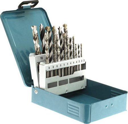 Zestaw wierteł mieszanych Economy do drewna, kamienia, metalu 18szt. Makita D-46202