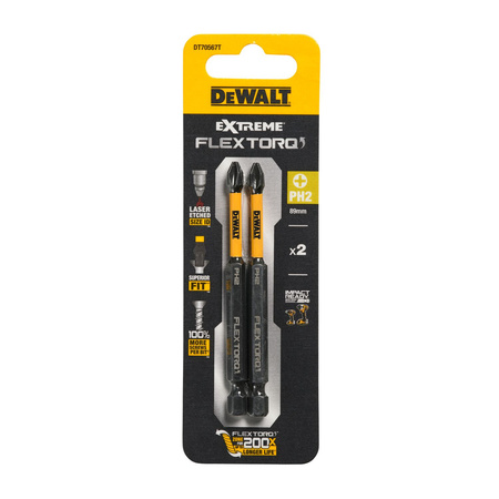 Bity udarowe PH2 89mm 2szt. DeWalt DT70567T