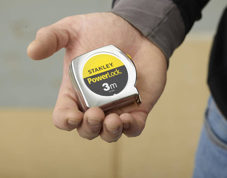 Taśma miernicza Stanley PowerLock chromowana obudowa 3m x 19mm - karta