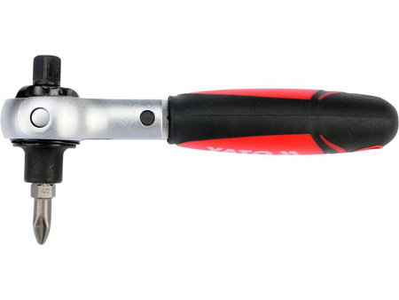 Grzechotka z głowicą obrotową do bitów i nasadek Yato YT-03311