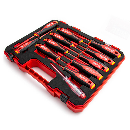 Zestaw wkrętaków izolowanych VDE + próbnik napięcia - 12 szt. Milwaukee 4932479095
