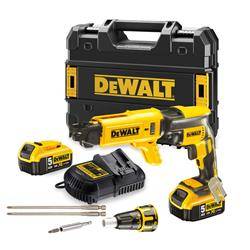 Wkrętarka do płyt G-K z silnikiem bezszczotkowym 18V XR Li-Ion 2x5Ah DeWalt DCF620P2K-QW