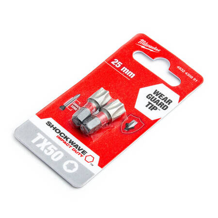 Bit udarowy Shockwave do śrub Torx, TX50 x 25 mm (2 szt.) Milwaukee 4932430891