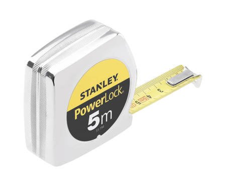 Taśma miernicza Stanley PowerLock chromowana obudowa 5m x 19mm - karta