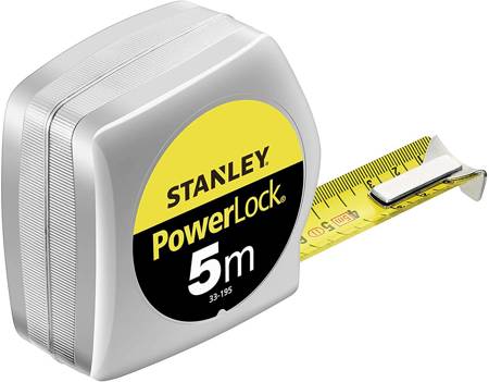 Taśma miernicza Stanley PowerLock chromowana obudowa 5m x 25mm - karta